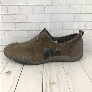 Merrell Suede Dark Earth Slip-On Brown Leather 10